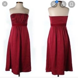 Banana Republic 100% Silk Red Strapless Dress